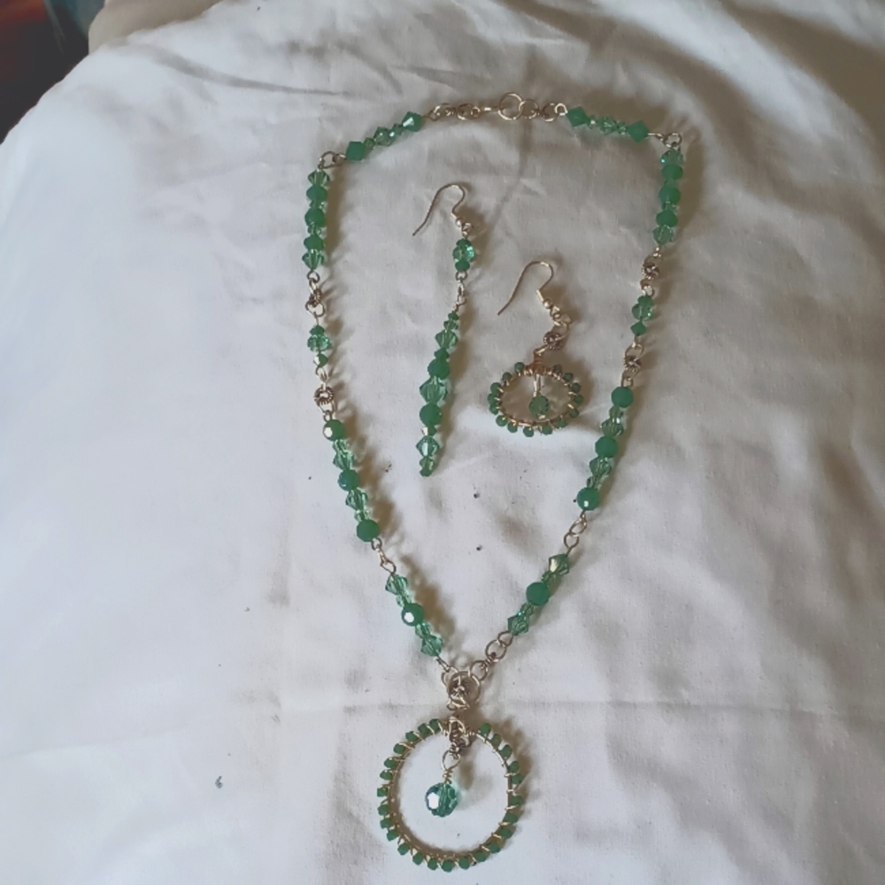 Matching necklace and earrings